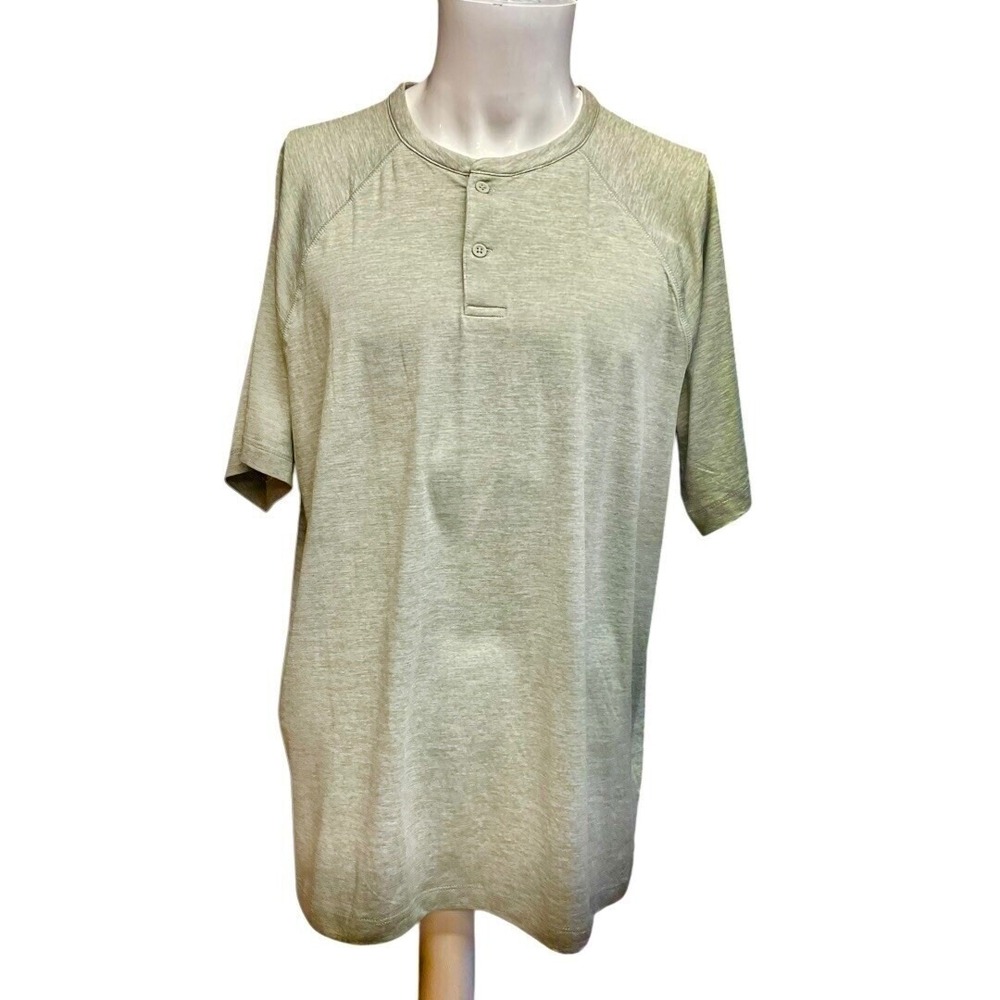 J. Crew Men's‎ Performance Henley T-Shirt Short Sleeve Green  Gray Size XL - Picture 2 of 11